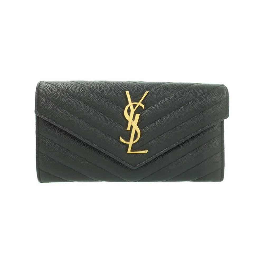 SAINT LAURENT Paris Monogram Flap Wallet Bi fold Long